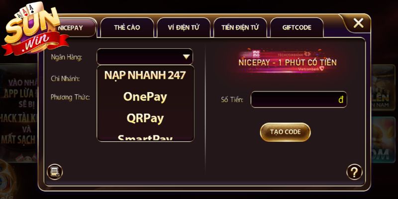 Nạp Tiền Sunwin Nhanh, An Toàn Bằng Nhiều Phương Thức 2 Giao dịch bằng tài khoản ngân hàng rất phổ biến